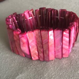 PINK SHELL STRETCHY BRACELET
